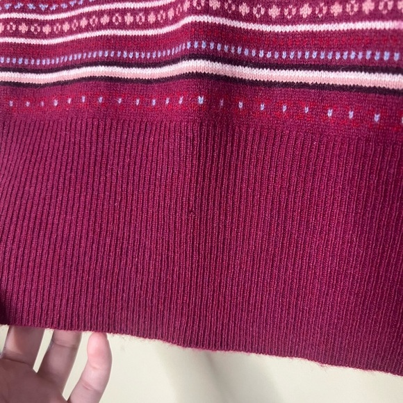 Lands End 100% Cashmere Fair Isle Quarter Zip Sweater - Picture 5 of 11
